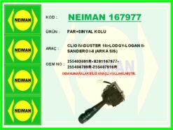 Far Sınyal Kolu Clıo Iv-duster 10>lodgy-logan Iı-sandero I-ıı Arka Sıs - 255403601R-8201167977-255404709R-25