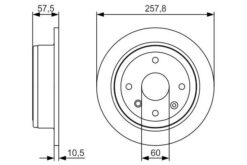Arka Fren Diski Aveo 05>13 Lacettı 2005 > Nubıra 2005 > Optra 2003-2008 257x10.5x60x4dl Dolu - 96549630-24535045