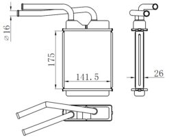 Kalorifer Radyatörü Brazing Twng 1.2i 93 > 175x152x26 Oto.-mek. - 7701036909-7701208110