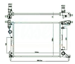 Motor Su Radyatörü Fıat Egea 16> 1.4 540x392x16 - 52052603-52015580