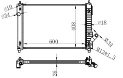 Radyatör Brazing Chevrolet Aveo 08 > Mek 600x408x26 - 96942182