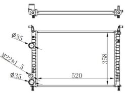 Radyatör Brazing Palıo 1.2-1.4i 05 > Ac /- Mek 520x358x22 - 51791365