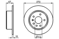 Arka Fren Aynası Opel Omega A 86>94 Senator B 87>93 Dolu 270x66x5dl - 90272328-569101-90222362-569205
