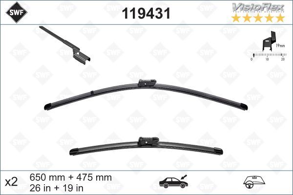 Sılecek Supurgesı Takımı 650mm / 475mm Bmw F90 G30 G31 G38 F25 F26 G11 G12 . Land Rover Range Rover Velar L560 Swf - 61612447932 1 Sılecek Supurgesı Takımı 650mm / 475mm Bmw F90 G30 G31 G38 F25 F26 G11 G12 . Land Rover Range Rover Velar L560 Swf - 61612447932