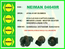 Ayna Ayar Dugmesı R19-clıo Iıı-ıv-captur-kango-megane-logan - Master-duster-sandero-logan 8 Fiş - 8200002442-255704649R-8200214919