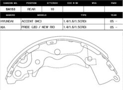 Arka Kampana Pabuç Balata Hyundaı Accent Era 1.5l Crdi Dizel 06-10 / 1.4l G4ee Benzinli 06-10 / 1.6l Benzinli 16v Dohc 06-10 Abs Siz Araçlar İçin - 583051GA00